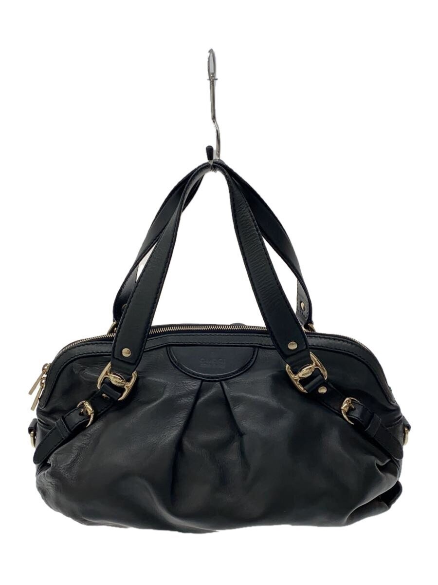 GUCCI Black Leather Handbag for Women Luxury Designer Tote