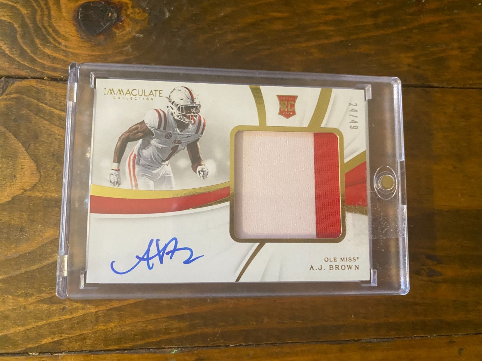 AJ Brown Panini Immaculate Collection Collegiate #105 Premium Patch-Autograph