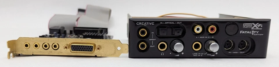 Creative X-Fi Fatal1ty Edition Sound Card SB0460 w/ SB0250 5.25" Front I/O Panel - Image 4 of 4