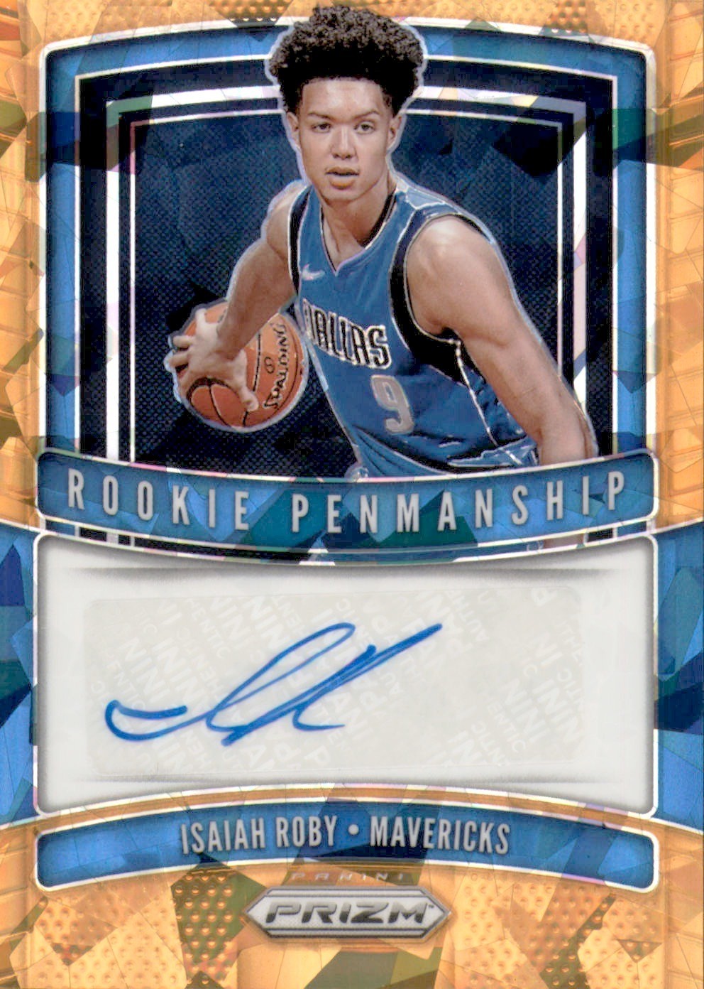 2019-20 Panini Prizm #RP-IRB Isaiah Roby Rookie Penmanship Prizm Orange Ice
