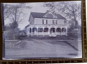 Vintage Photo NEGATIVE Interesting Home Architecture Trellis Wood Working #2