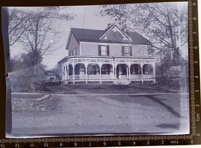 Vintage Photo NEGATIVE Interesting Home Architecture Trellis Wood Working #2