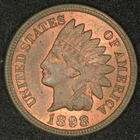 1898 INDIAN HEAD CENT UNCIRCULATED BOLD RED/BROWN GREAT COLOR