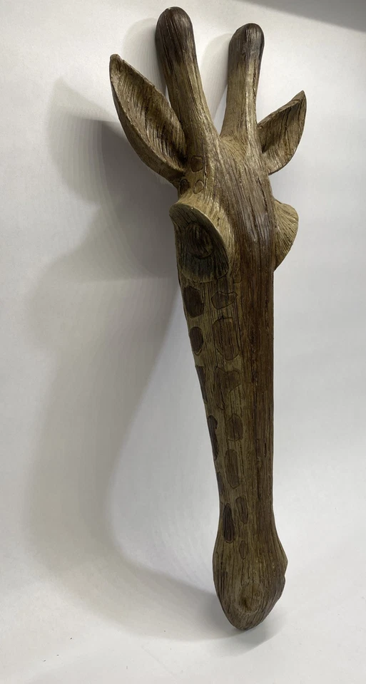 Máscara Animal da Savana Girafa 16" Design de Escultura de Parede Toscano África - Imagem 4 de 4