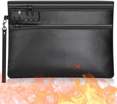 Feuerfeste Dokumententaschen mit Schloss 35x26cm Wasser & Feuer Kot Geldbeutel Dual