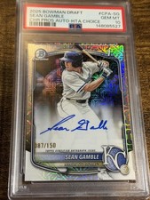 SEAN GAMBLE 2025 Bowman Draft #CPA-SG HTA Choice Mojo Refractor Auto /150 PSA 10