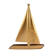 Brass Sailboat Ornament Pre-Assembled Nautical Boat Decor Artisan-Made