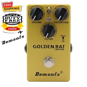 Demonfx GOLDEN RAT Guitar Effect Pedal Fuzz Distortion Boost With Three mode Tog