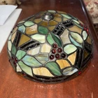 VTG Tiffany Style Stained Glass  Light/Lamp Shade Only 8.25” diameter