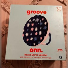 groove onn. Round Stereo Speaker IPX4 - Wireless  Waterproof-resistant