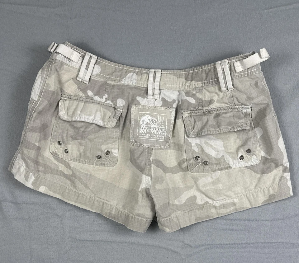 Da-Nang Shorts Womens Small Gray Camo Cargo Utility Ripstop Military Style - Image 2 of 4