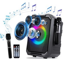 Wireless Party Speaker TWS Party Speaker FM Radio Speaker Speaker w/LED Light