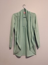 Lilly Pulitzer Hayden Aqua Boucle Cotton Cardigan Oversized W/ Drape Collar XS