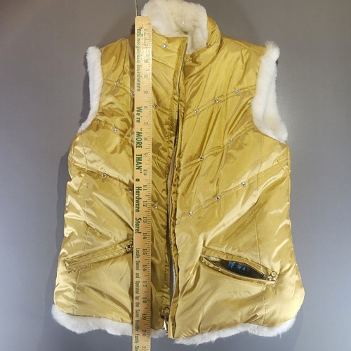 The Children's Place Gold Puffer Vest Faux Fur Lined Size M 7/8 - Picture 8 of 20