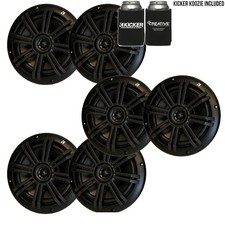 Kicker Black OEM Replacement Marine 6.5" 4 Ohm speaker Bundle 6 Speakers