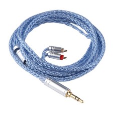 16 Core Silver Plated IEM Cable, 1.25m SPC, 2pin 0.78mm, 3.5mm, Blue