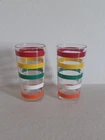 2 MCM Vintage Anchor Hocking Fiesta Bands Tumblers. 11 oz Mint Condition 👌