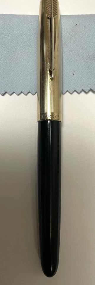 EXCELLENT Grail Pen- Vintage Green Parker 51 Broad Italic W Gold Filled 14K Cap - Image 2 of 4