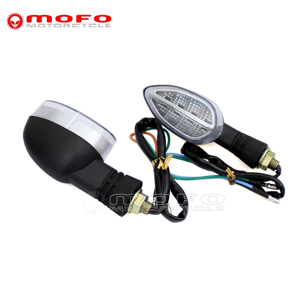 2x Unbranded LED Turn Signal Lights – Amber/Yellow, 12V, 8mm Mount – Fits Honda Yamaha & More