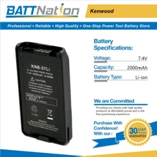 2000mAh Kenwood KNB-57L 7.4V Li-Ion Battery for TK-2140 TK-3148 TK-2360 NX-220