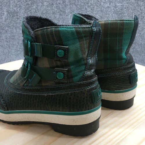 UGG Duck Boots Womens 5 Marais Green Plaid Waterproof Buckle Strap Ankle Top - Picture 10 of 22