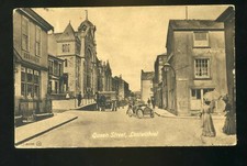 LOSTWITHIEL   Cornwall  Queen Street with Early CAR / Delivery Cart / Shops 
