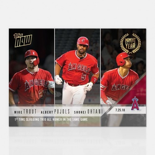 2018 Topps Now MOY-6 Mike Trout / Albert Pujols / Shohei Ohtani