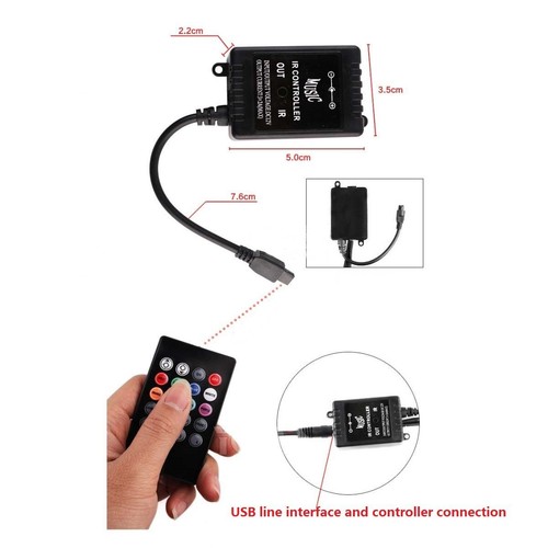 12V 12LED RGB Car Interior LED Strip Lights Wireless With Remote Control Music - Picture 8 of 12