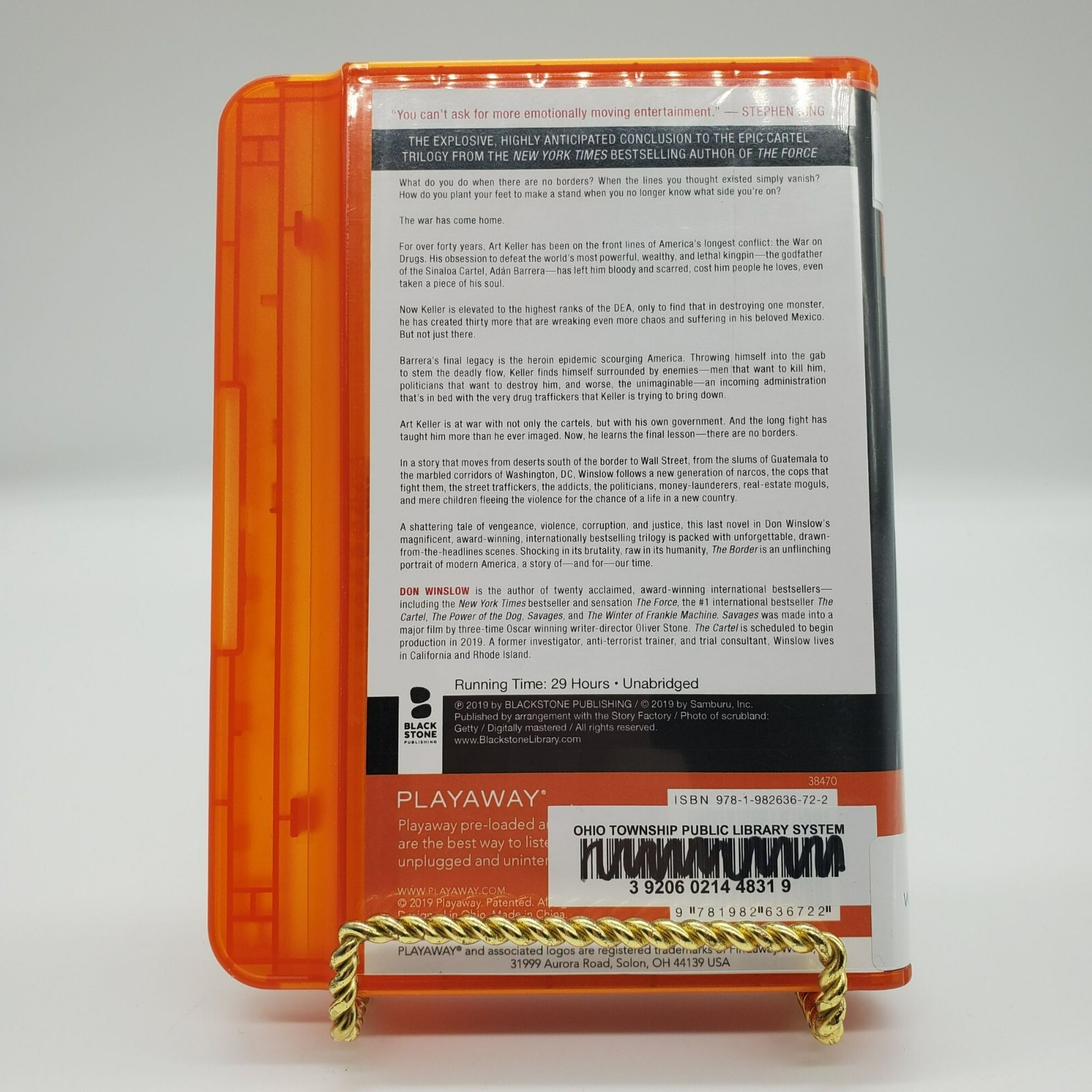 PLAYAWAY THE ALL IN ONE AUDIOBOOK EXLIBRARY The Border Don Winslow