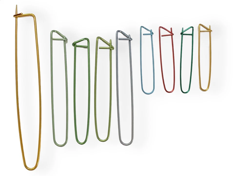 Menge 9 Vintage Aluminium Maschenzähler Halter Markierer Häkeln Stricken 4 Größen