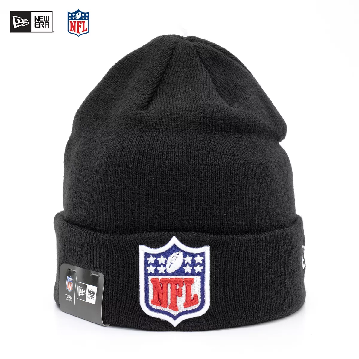 New Era NFL Shield Logo Mütze Beanie Cuff Knit Schwarz American Football  USA Neu | eBay