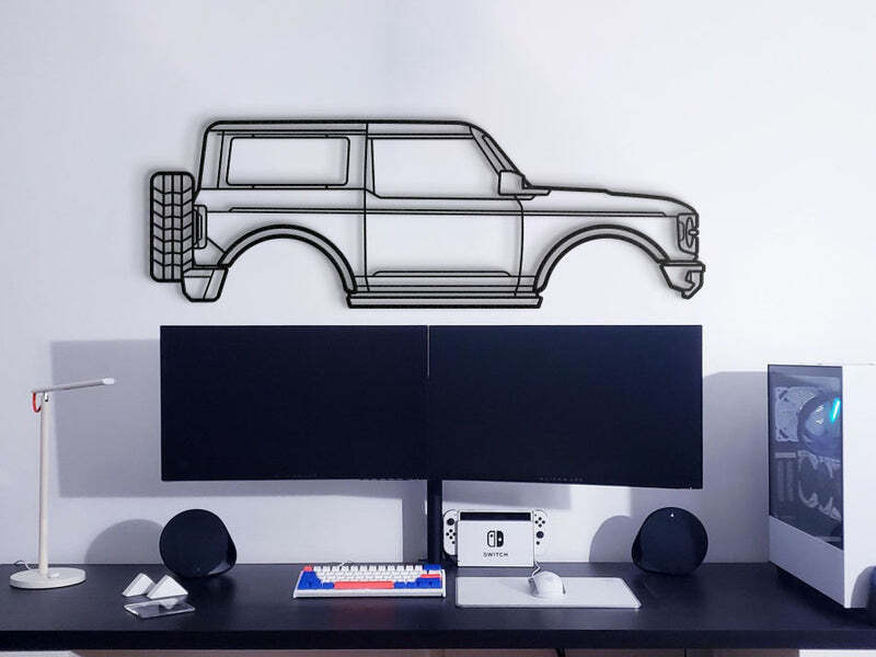 Wall Art Home Decor 3D Acrylic Metal Car Auto Poster USA Silhouette 2021 Bronco