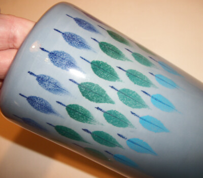 Bitossi Raymor Mid Century Vintage Feathers Pottery Italy Vase Lindberg Style