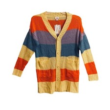 LuLaRoe Lucille Cardigan Sweater Small Colorblock Bright Multicolor Spring NEW