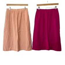 VTG Lot of 2 Evan Picone Skirts Size 10 Pink Coral Pockets Lined Union USA Made