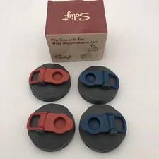 Solight 4 pack Wide Mouth Mason Jar Flip Cap Lids  for Ball/Kerr Mason Jar