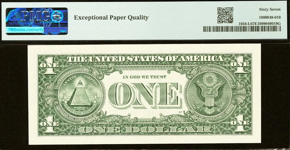 2009 $1 Federal Reserve Note PMG Gem 67EPQ - Birthday Low Serial Number 00000670 - Image 3 of 3