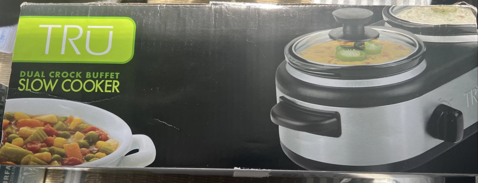 TRU Dual Crock Buffet Slow Cooker 2 Crocks 1.25 Quarts Each Display Piece