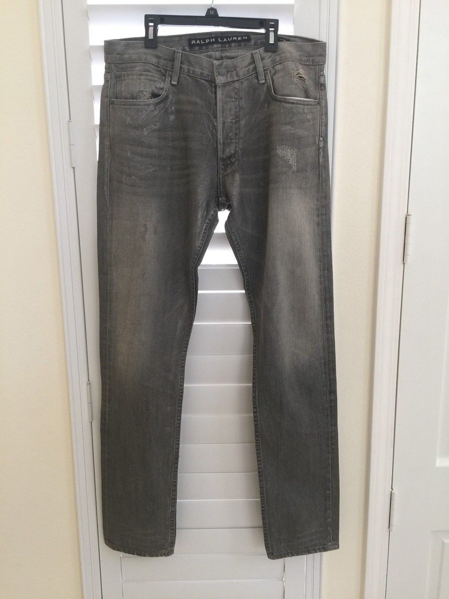 Ralph Lauren 初期タグ 33×32 made in USA Ralph Lauren MEN Denim Jeans 33x32 5 Pockets Gray Wax Shimmering