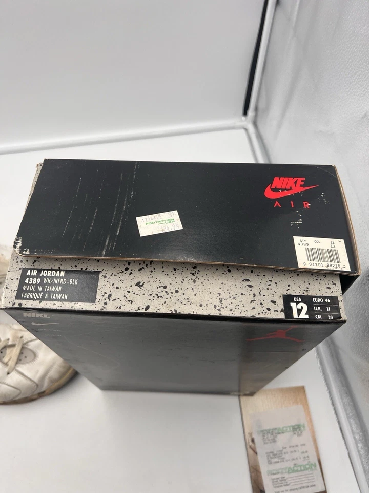 RARO 1991 NIKE AIR JORDAN 6 BLANCO INFRARROJO OG talla 12 con caja original, recibo, papeles Foto 3 de 4