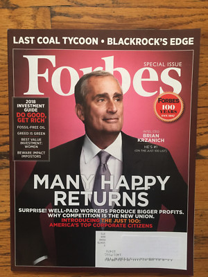 New FORBES MAGAZINE BRIAN KRZANICH MANY HAPPY RETURNS SPECIAL ISSUE DEC 26 2017
