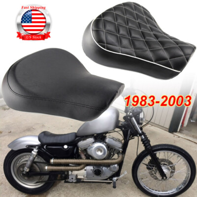 Black Front Driver Solo Seat For Harley Sportster XL883 1200 Bobber Motorcycle