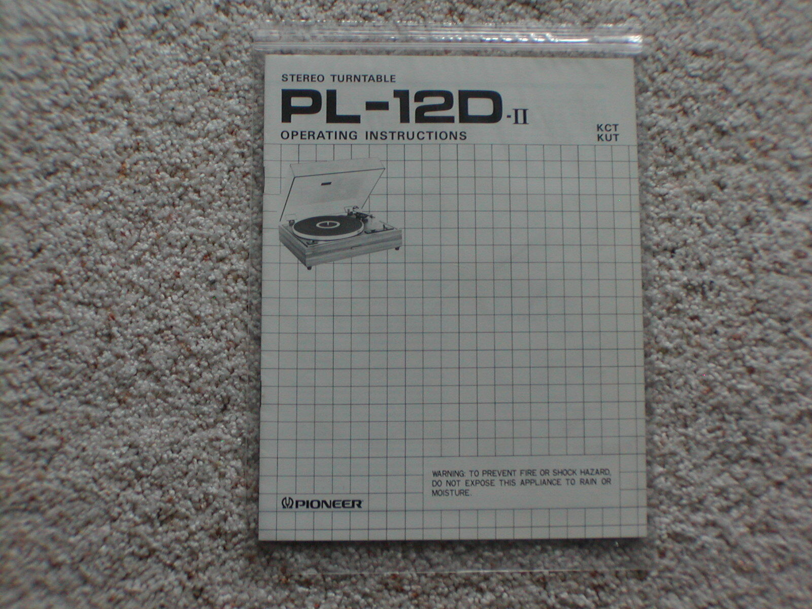 Vintage Original Pioneer PL-12D II Manual. Good Condition.