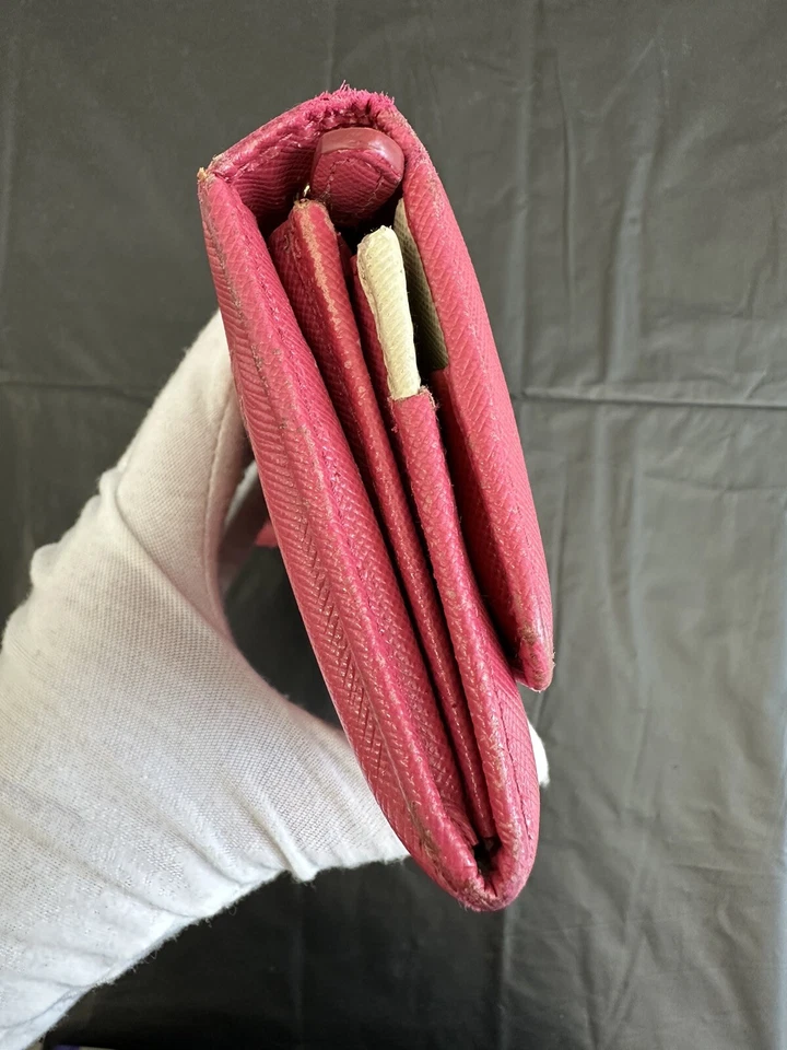 PRADA Long Wallet Saffiano Leather Pink Card Holder Purse - Image 4 of 4