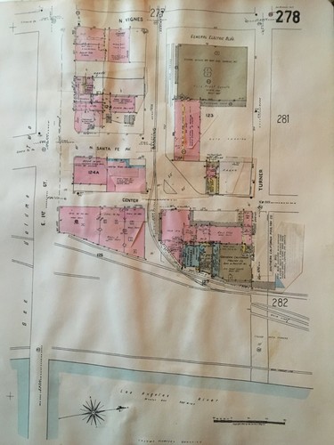 Original 1953 Little Tokyo Aliso Village Los Angeles California Atlas Map Ebay