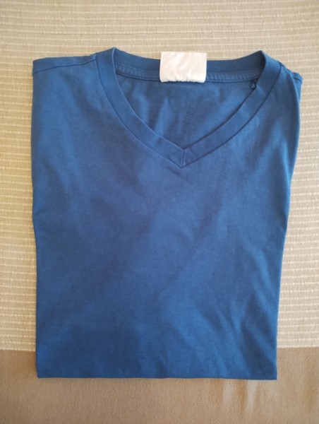 Camiseta de manga corta de Mango, azul, talla L