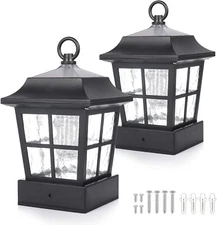 KMC LIGHTING KT130QFX2 Solar Post Cap Lights, 4X4 Solar Post Cap Lights 2 Pack