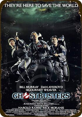 HomDeo Rusty Look 1984 Ghostbusters Movie Classic Decor Home Wall Poster Vintage