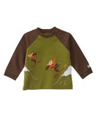 Janie and Jack Shirt 2008 In the Mountain (green / size 4T) RP $22