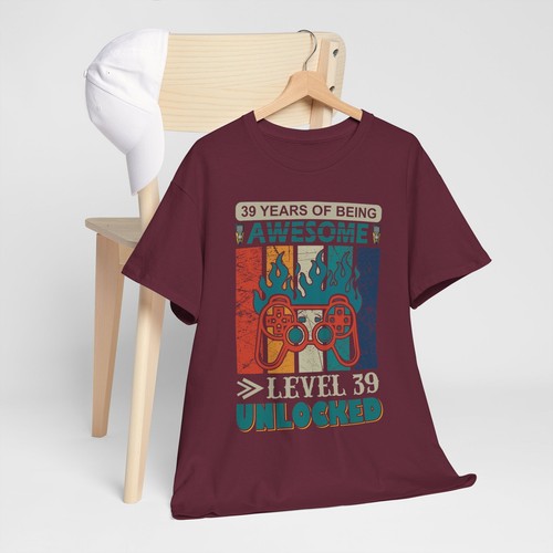Gaming Video Games Unisex Heavy Cotton Tee T-Shirt 'Years Of Being Awesome' - Picture 31 of 109